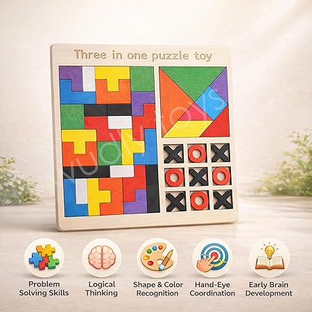 Three in one Wooden Puzzle