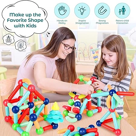 Magnetic Sticks- Popstick Sticks – 64  pcs  (Included high quality Magnet)