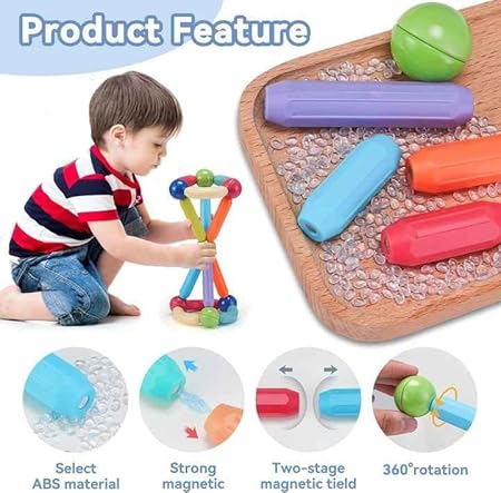 Magnetic Sticks- Popstick Sticks – 64  pcs  (Included high quality Magnet)