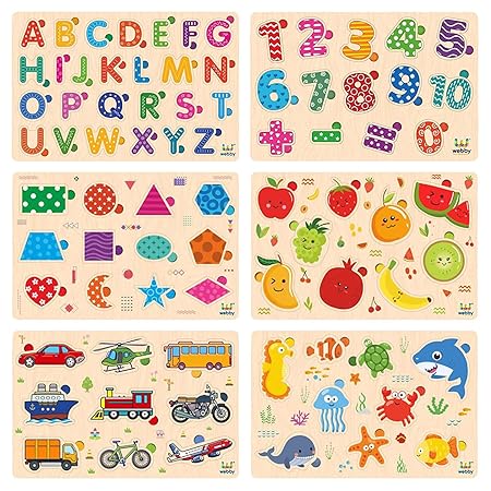 Wooden Peg Puzzle (Total 12 Design)
